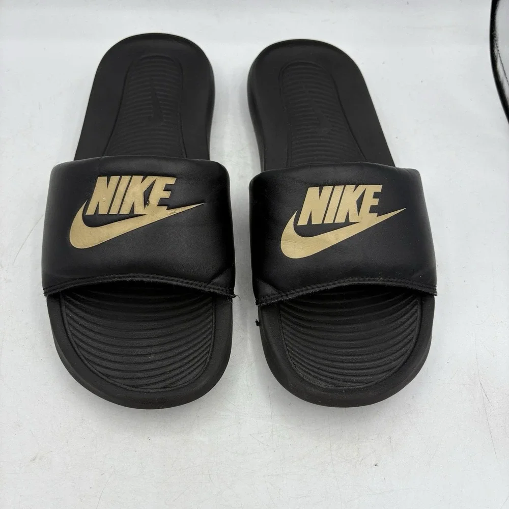 Nike Sandals Mens Size 8 Victori One Slides Black Shower‎ Flip Flop
